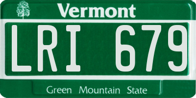 VT license plate LRI679