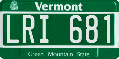 VT license plate LRI681