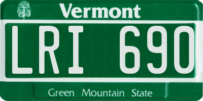 VT license plate LRI690
