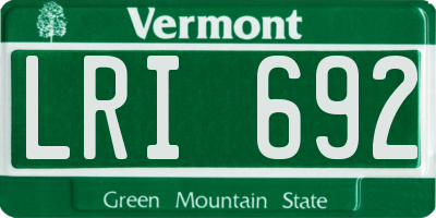 VT license plate LRI692