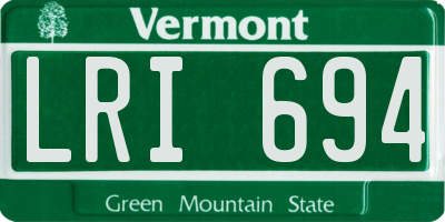 VT license plate LRI694