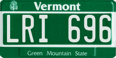 VT license plate LRI696