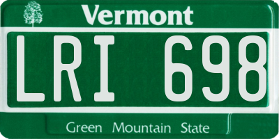 VT license plate LRI698