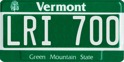 VT license plate LRI700