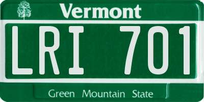 VT license plate LRI701