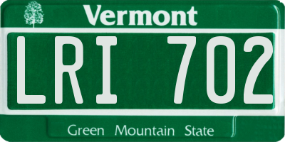 VT license plate LRI702