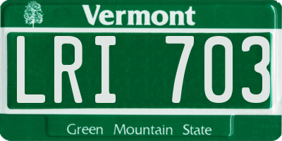VT license plate LRI703