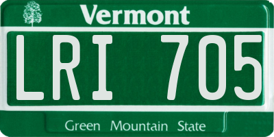 VT license plate LRI705