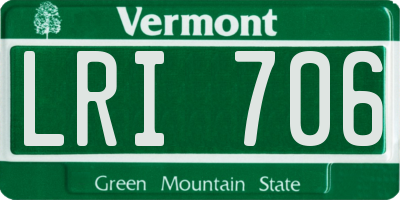 VT license plate LRI706