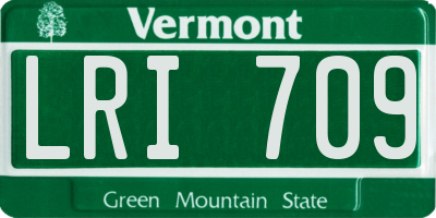 VT license plate LRI709