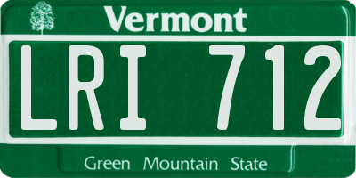 VT license plate LRI712