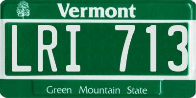 VT license plate LRI713