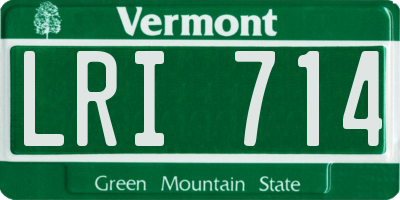 VT license plate LRI714