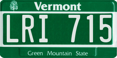 VT license plate LRI715