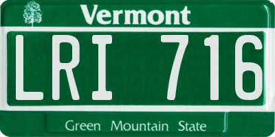 VT license plate LRI716
