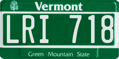 VT license plate LRI718