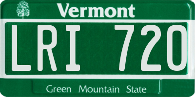VT license plate LRI720