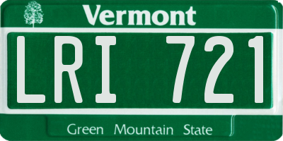 VT license plate LRI721