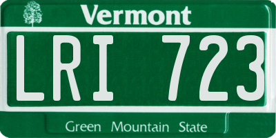 VT license plate LRI723