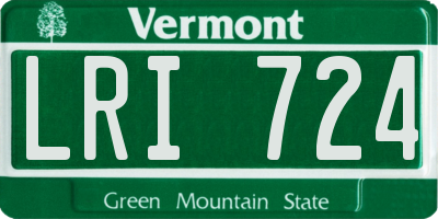 VT license plate LRI724