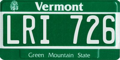 VT license plate LRI726