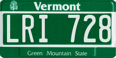 VT license plate LRI728