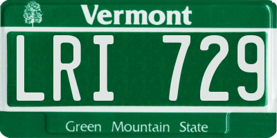VT license plate LRI729