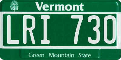 VT license plate LRI730