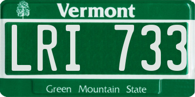 VT license plate LRI733