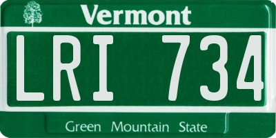 VT license plate LRI734