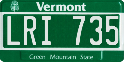 VT license plate LRI735