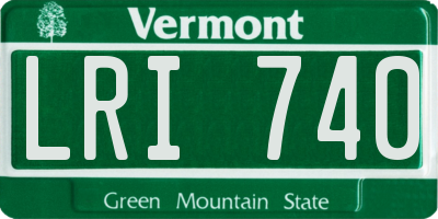 VT license plate LRI740