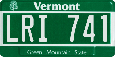 VT license plate LRI741
