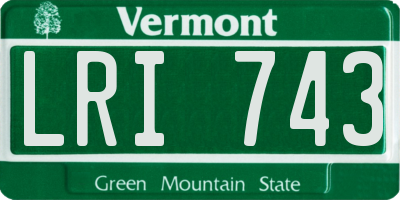 VT license plate LRI743