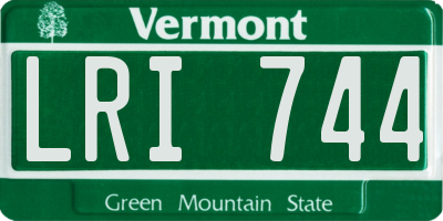 VT license plate LRI744
