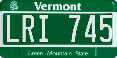 VT license plate LRI745