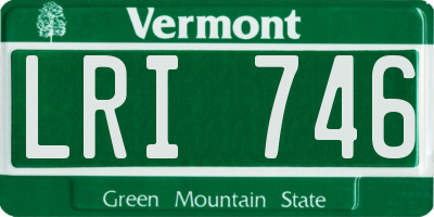 VT license plate LRI746