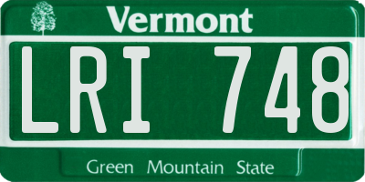 VT license plate LRI748
