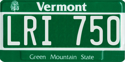 VT license plate LRI750