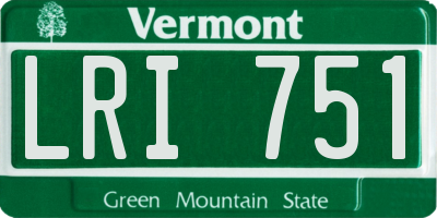 VT license plate LRI751