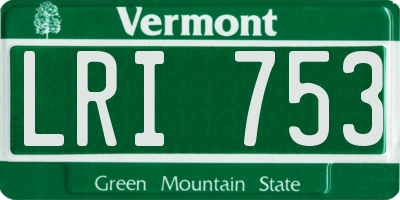 VT license plate LRI753