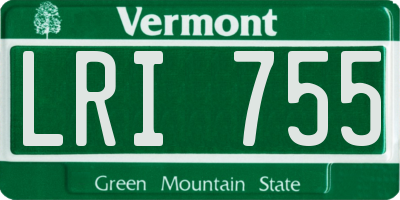 VT license plate LRI755
