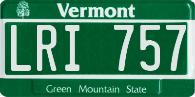 VT license plate LRI757