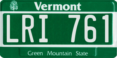 VT license plate LRI761