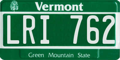 VT license plate LRI762