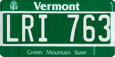 VT license plate LRI763