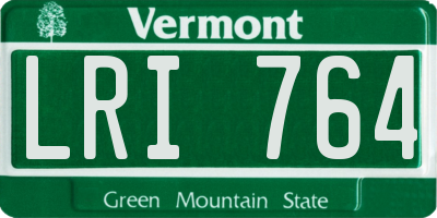 VT license plate LRI764