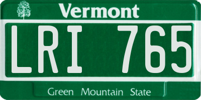 VT license plate LRI765