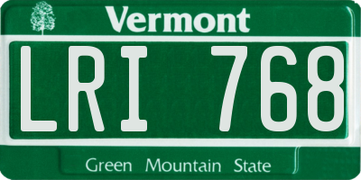 VT license plate LRI768