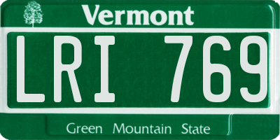 VT license plate LRI769